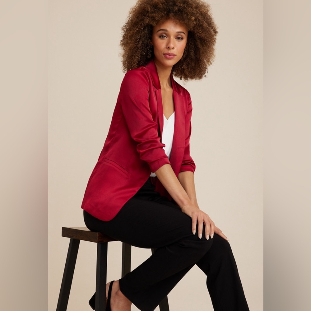 Maurices Red Satin Versa Blazer
